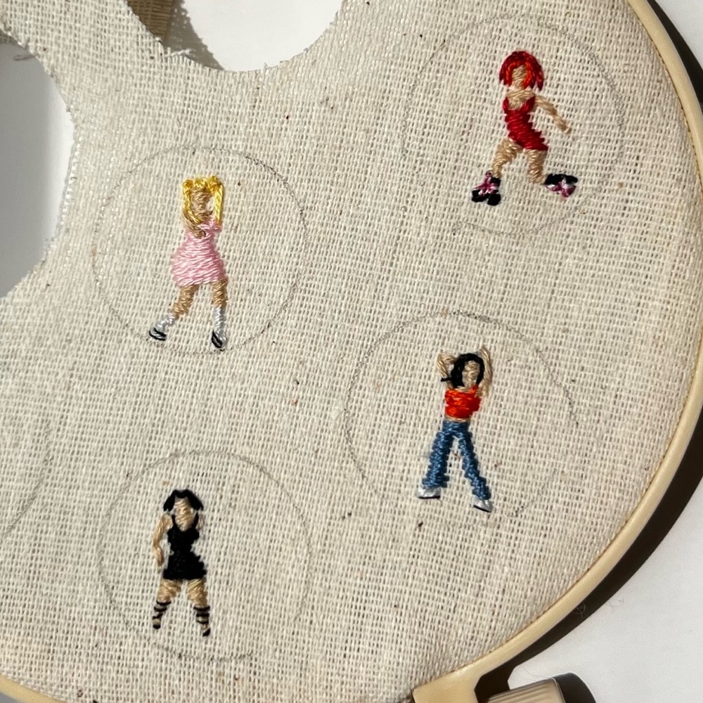 Spice Girls Hand Embroidered Figure Miniature Wooden Charm